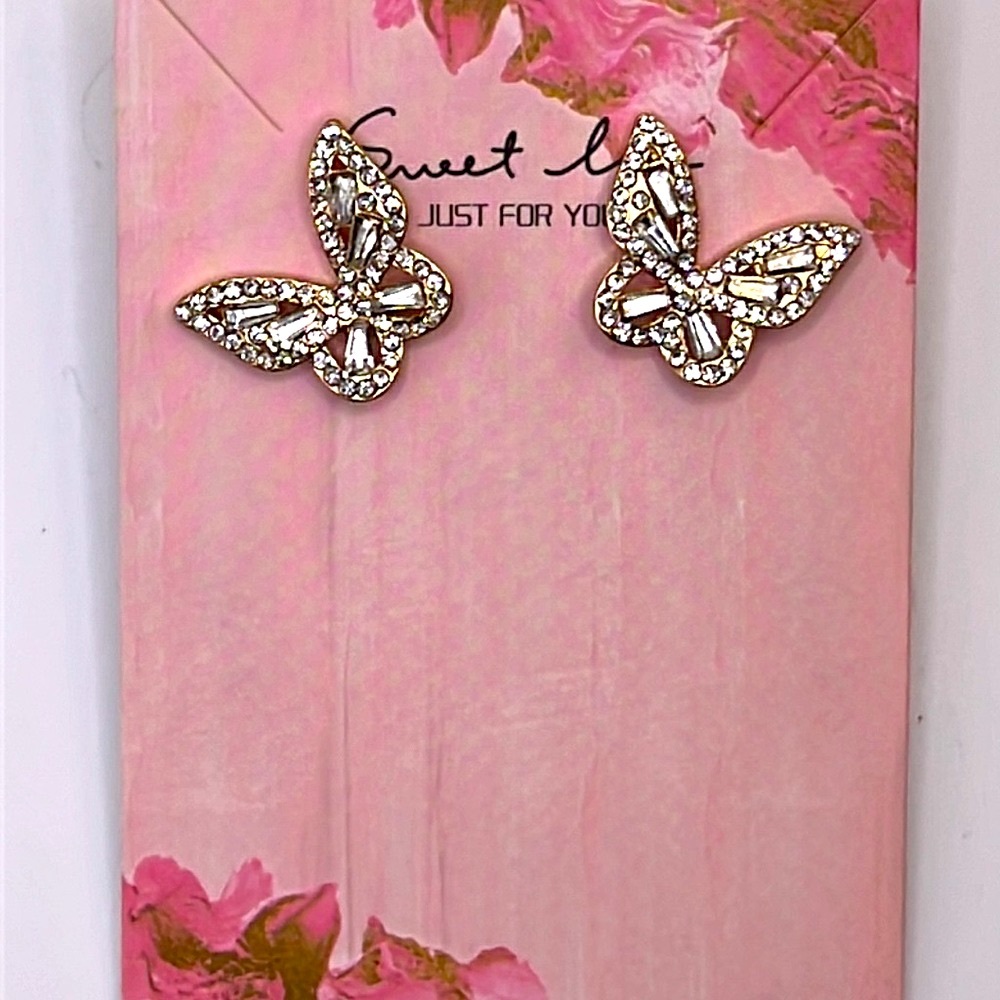 Rhinestone Butterfly Earrings
